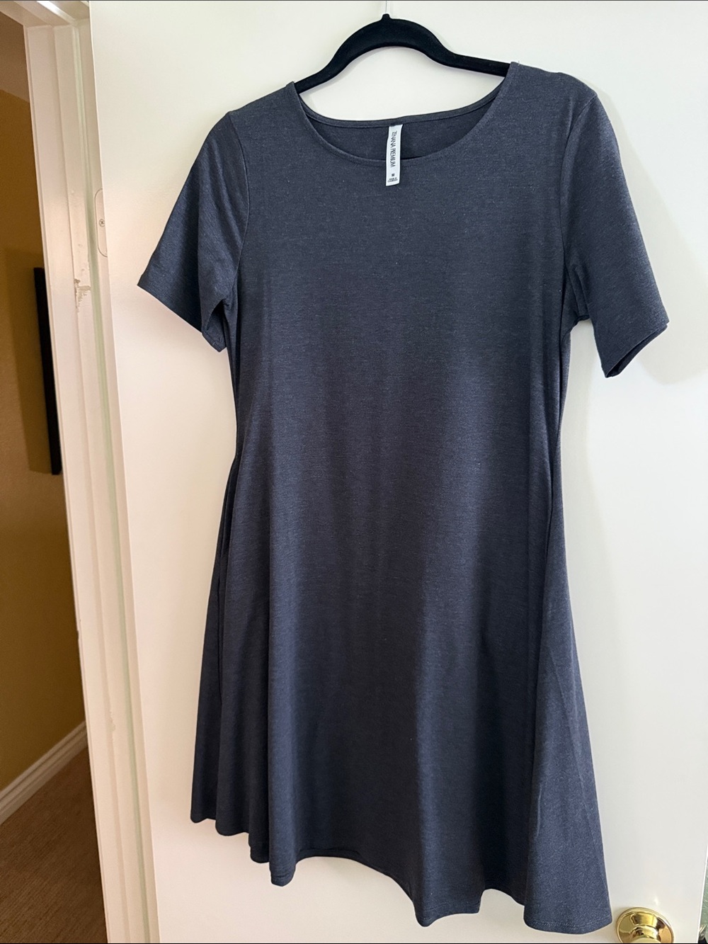 Zenana Outfitters Charcoal Gray A-Line Tee Dress